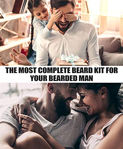 Isner Mile Beard Kit for Men, Grooming & Trimming Tool with Beard Shampoo Wash, Beard Care Oil Growth, Balm, Brush, Comb, Scissors, Shaping Template & Beard Guard, Perfect Gifts for Him Dad Boyfriend