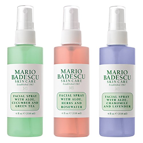 Mario Badescu Spritz Mist and Glow Facial Spray Collection Trio, Lavender, Cucumber, Rose