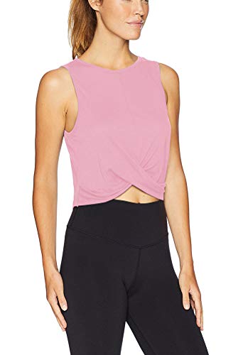 Mippo Women's Loose Flowy Mesh Workout Athletic Gym Crop Top Cropped Tee Muscle Tank