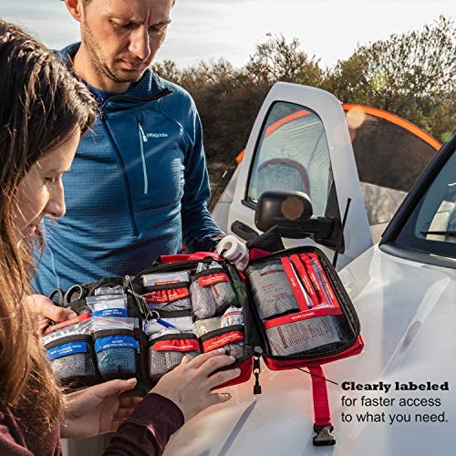 Surviveware Large First Aid Kit & Added Mini Kit for Trucks, Car, Camping and Outdoor Preparedness