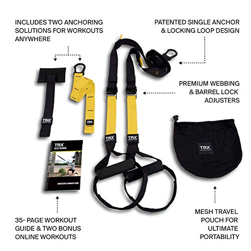 TRX ALL-IN-ONE Suspension Training: Bodyweight Resistance System | Full Body Workouts for Home, Travel, and Outdoors | Build Muscle, Burn Fat, Improve Cardio | Free Workouts Included